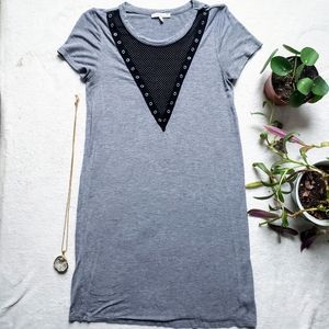 Mesh Vneck Tshirt Dress